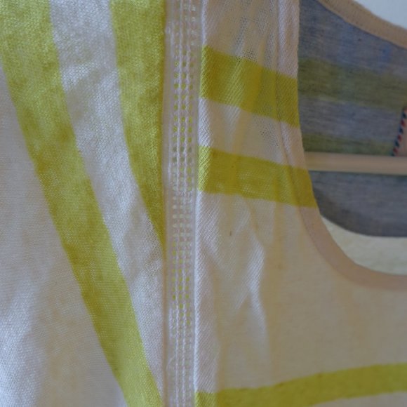 *9-H15 STCL* Yellow Hitch Stripe Shirt Top 0 XS - Picture 6 of 11